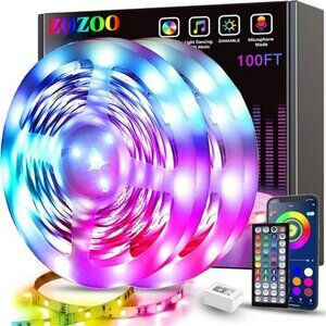 100ft Led Lights for Bedroom 2 Rolls 50ft Smart RGB Led Strip Lights Decoration